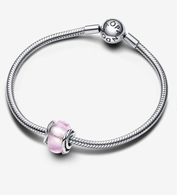 Charm de Cristal de Murano Rosa Envuelto - Imagen 3