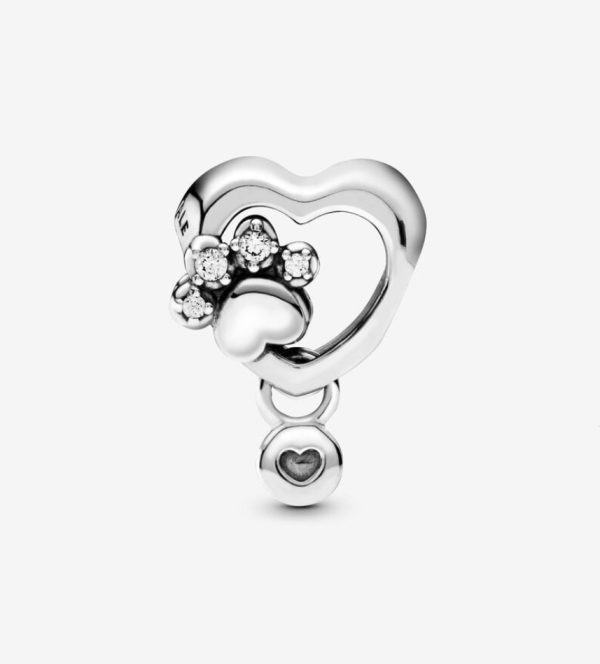 Charm Corazón y Huella de Pata Brillante - Imagen 3