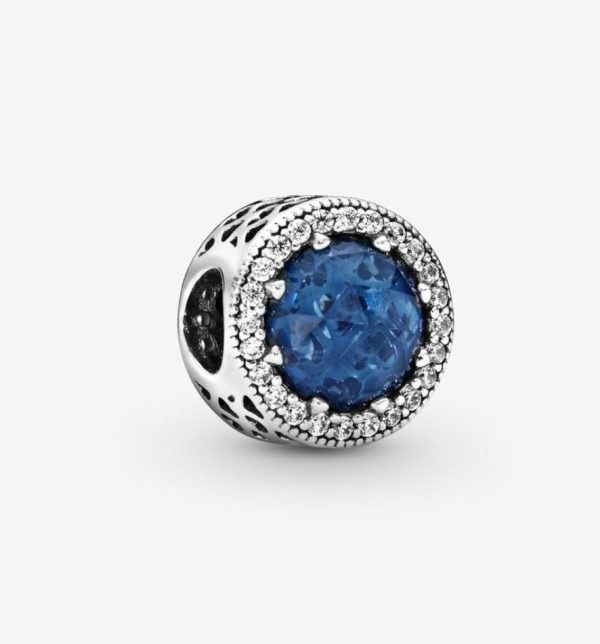 Charm Corazones Brillantes Azul Luz de Luna