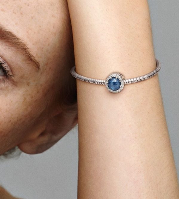 Charm Corazones Brillantes Azul Luz de Luna - Imagen 3