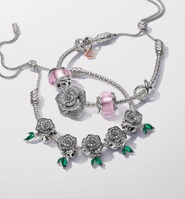 Charm Rosa Grande Brillante Floreciendo - Imagen 4