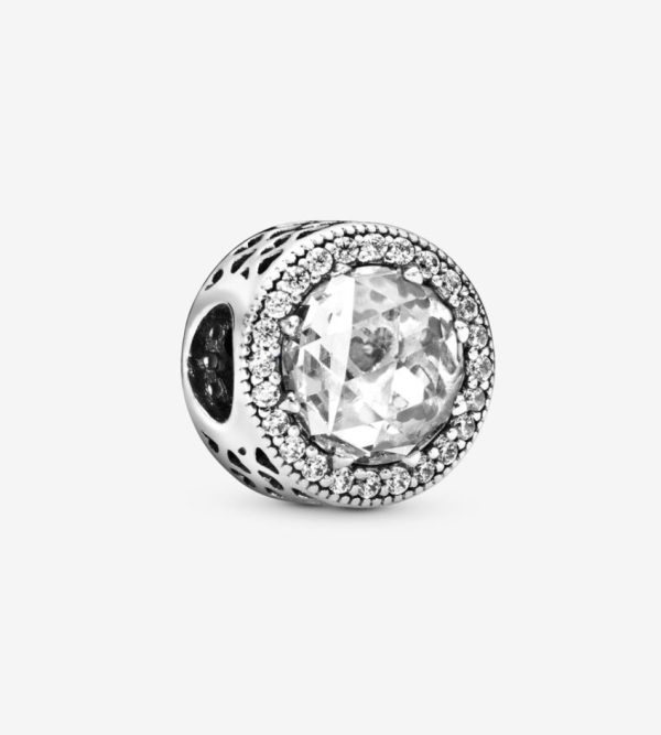 Charm De Plata Corazones Radiantes