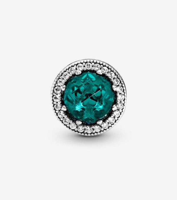 Charm De Plata Corazones Radiantes Verde - Imagen 3