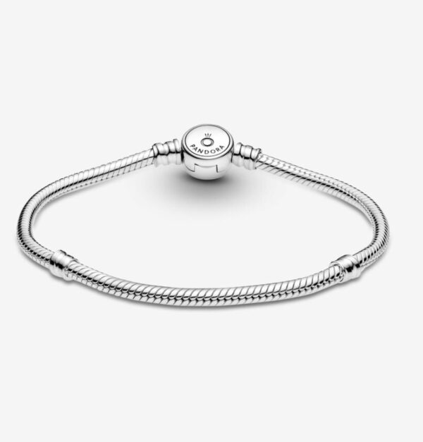 Pandora Moments Pulsera de Cadena de Serpiente con Cierre de Disco Azul Brillante - Imagen 5